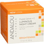 andalou naturals purple carrot c luminous night cream brightening 1.7 oz