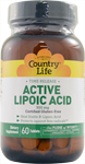 Country Life Alpha Lipoic Acid Sustained Release 300 mg 60 Tablets 