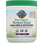 Raw Organic Perfect Food Alkalizer And Detoxifier Juiced Green Superfood Lemon Ginger