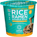 Garlicky Veggie Rice Ramen Noodle Soup