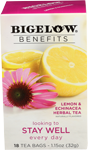 bigelow benefits stay well lemon echinacea herbal tea 18 tea bags