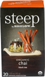 bigelow steep organic chai black tea 20 tea bags