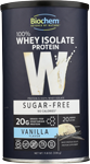 biochem sports 100 whey isolate protein sugar free vanilla 11.8 oz