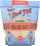 bob's red mill gluten free organic quick cooking rolled oats whole grain 28 oz