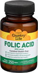 Country Life Folic Acid 250 Tablets 800 mcg