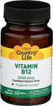 Country Life Vitamin B12 Time Release 60 tablets 1000 mcg