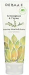 derma-e lemongrass and thyme restoring shea body lotion 8 oz