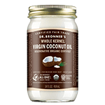 dr bronners unrefined whole kernel coconut oil  jar 14 oz