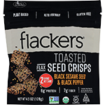 Flackers Toasted Flax Seed Crisps Black Sesame Seed & Black Pepper