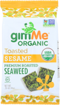 gimme organic toasted sesame premium roasted seaweed .35 oz