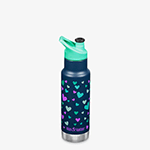Insulated Water Bottle with Sport Cap Navy Hearts
