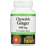 Natural Factors Chewable Ginger 90 Chewable Tablets 500 mg