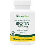 Nature's Plus Biotin Sustained Release 90 Tablets 10 mg