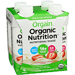 orgain complete protein shake strawberries and cream organic 4 box 11 oz