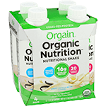 orgain complete protein shake 4 pack vanilla bean organic 4 box 11 oz
