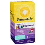 renew life ultimate flora kids probiotic berry 30 chewable tablets