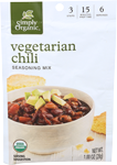 Simply Organic Organic Vegetarian Chili Seasoning Packet 1 oz