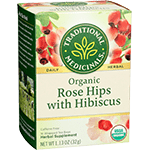 traditional medicinals organic rose hips with hibiscus 16 bags