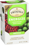 twinings tea of london energize matcha cranberry and lime flavored green tea 18 tea bags