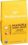 wedderspoon organic manuka honey drops lemon bee propolis 4 oz