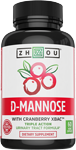 zhou d-mannose with cranberry xbac triple action urinary tract formula 60 veggie capsules